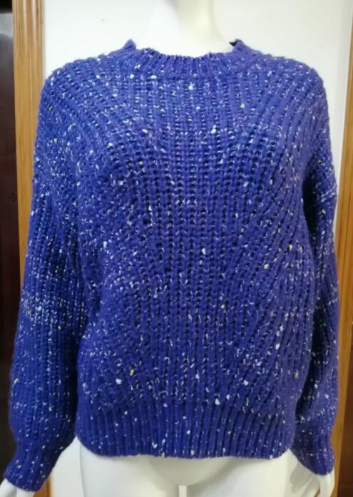 Womens knitted pullover low gauge sweater Bright