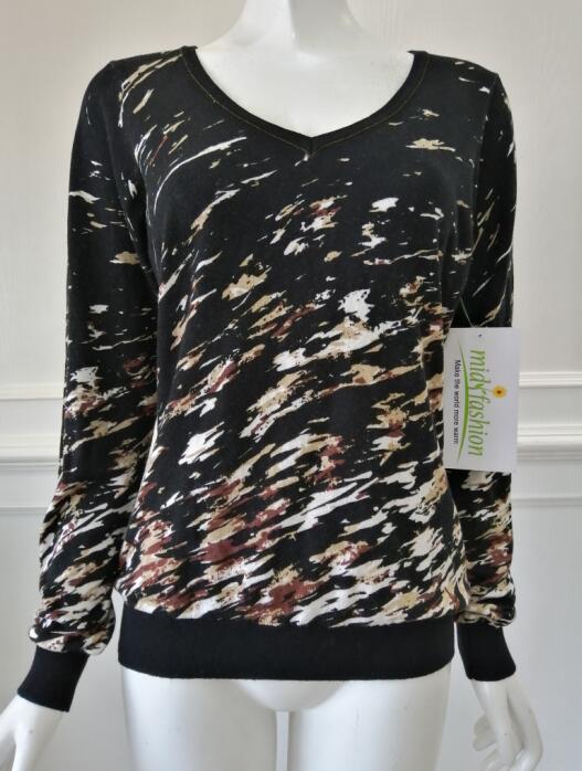 Women's knitted sweater print knitwear