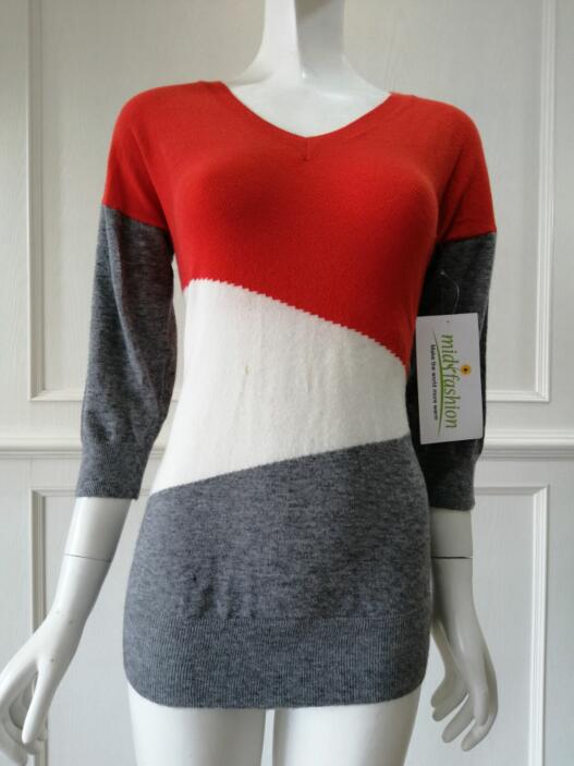 Women's knitted sweater knitwear pullover china