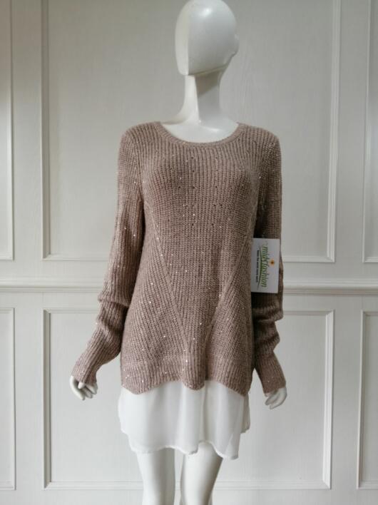 Women's knitted sweater lace dress knitwear china