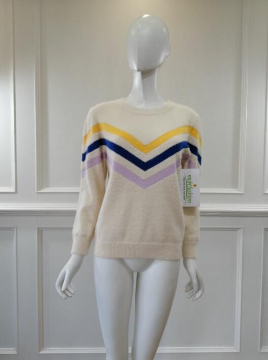 Women's knitted sweater intarsia pullover china