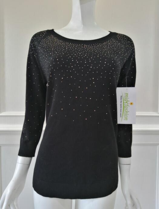 knit rhinestone sweater china Women's knitted pullover