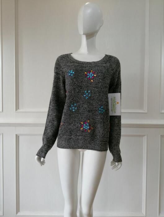 Knit Rhinestone Sweater china Women's knitted pullover