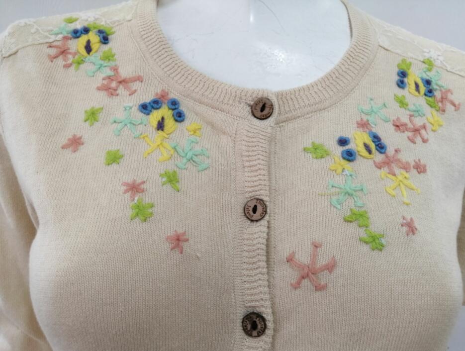 China Womens Knitted embroidery cardigan