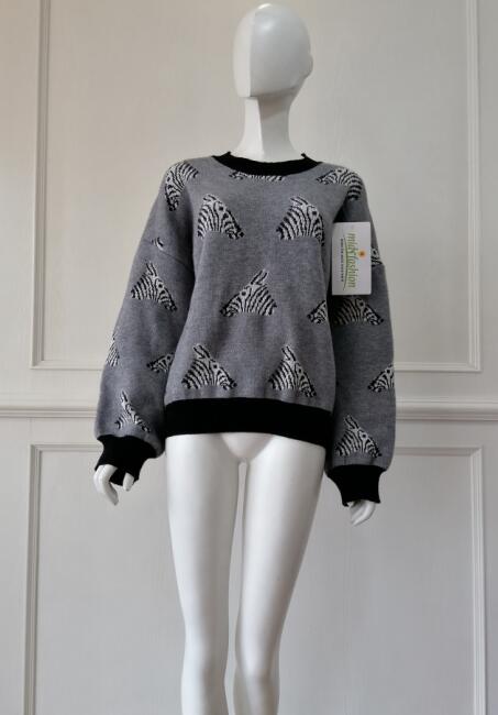 Sweater manufacturer china zebra pullover Jacquard